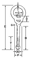 Drop Forged Ring Bolts <BR> Shoulder - Machine Thread 2